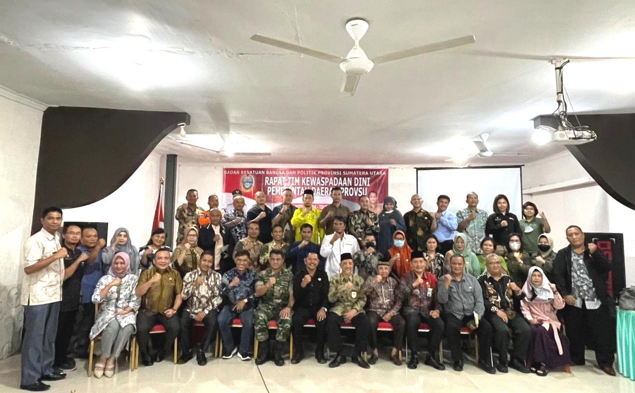 Badan Kesbangpol Kabupaten Asahan Menghadiri Rapat Tim Kewaspadaan Dini Pemerintah Daerah Provinsi Sumatera Utara